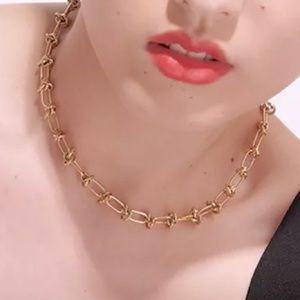 18K Gold Plated Link & Knot Chain Necklace